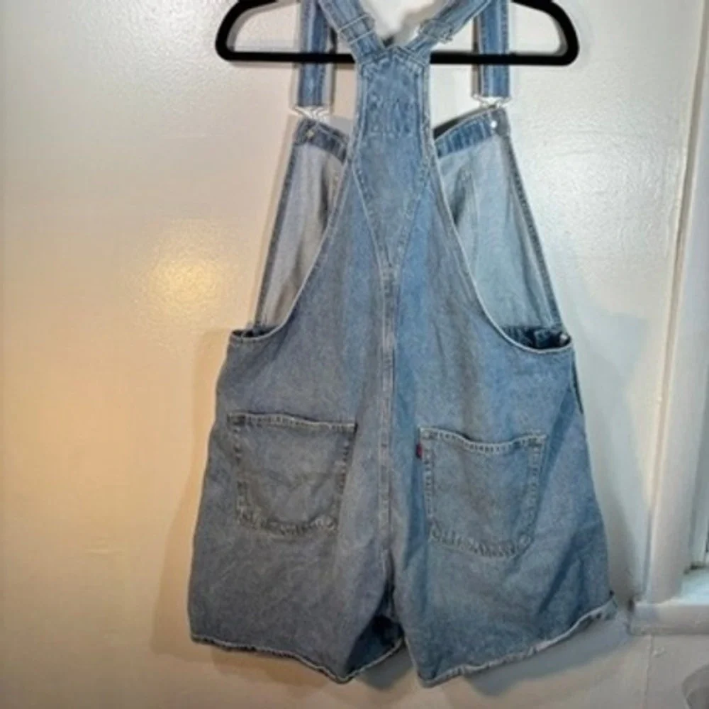 Levi's Denim Utility Shortalls Womens Sz XL Light Wash NEW Vintage Style Romper - Picture 8 of 8